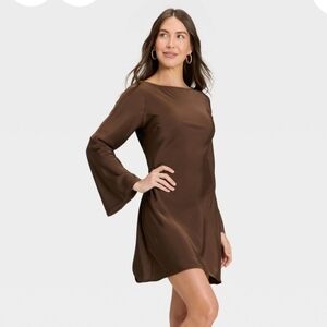 Elegant Brown Women's Dress - Brown
